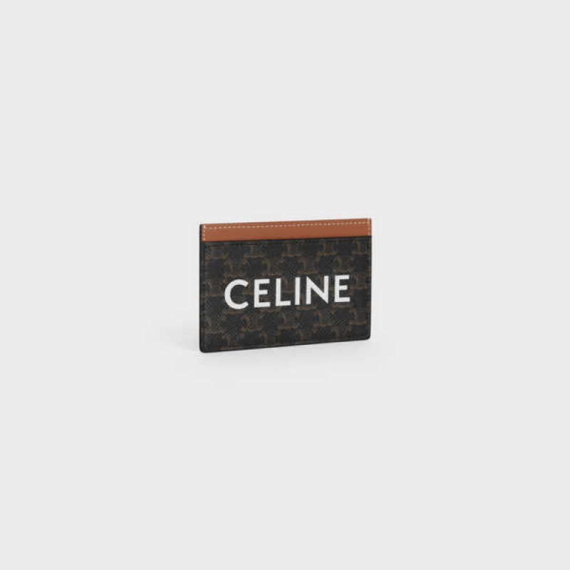 Puzdro na Karty Celine Triomphe Platene With Print Hnede | CL-592959