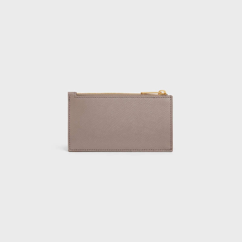 Puzdro na Karty Celine Zipped Compact Essentials In Grained Calfskin Siva | CL-591811