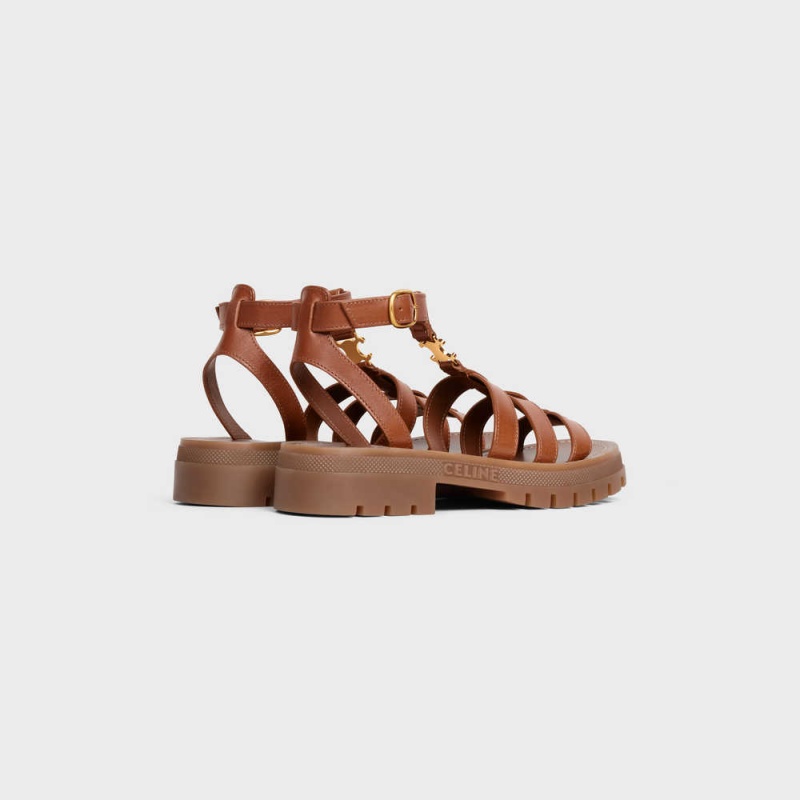 Sandale Celine Clea Triomphe Gladiator Robustný In Calfskin - Vegetal Tanning Hnede | CL-592574