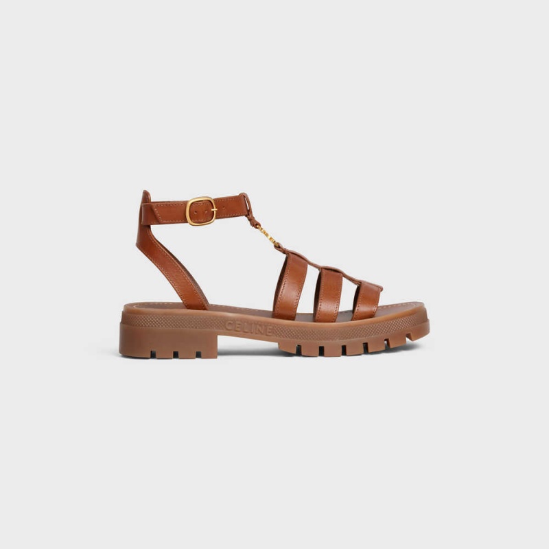 Sandale Celine Clea Triomphe Gladiator Robustný In Calfskin - Vegetal Tanning Hnede | CL-592574