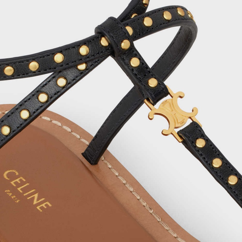 Sandale Celine Taillat Balerinky With Studs In Calfskin - Vegetal Tanning & Studs Čierne | CL-592586