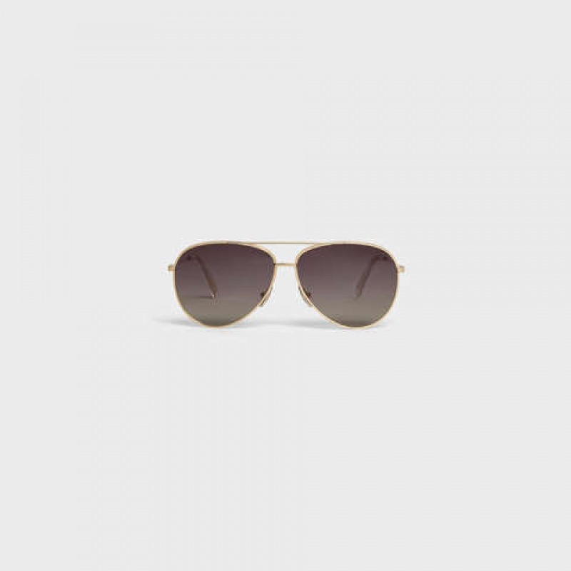 Slnecne Okuliare Celine Metal Frame 01 In Metal With Polarized Lenses Zlate Siva | CL-591758