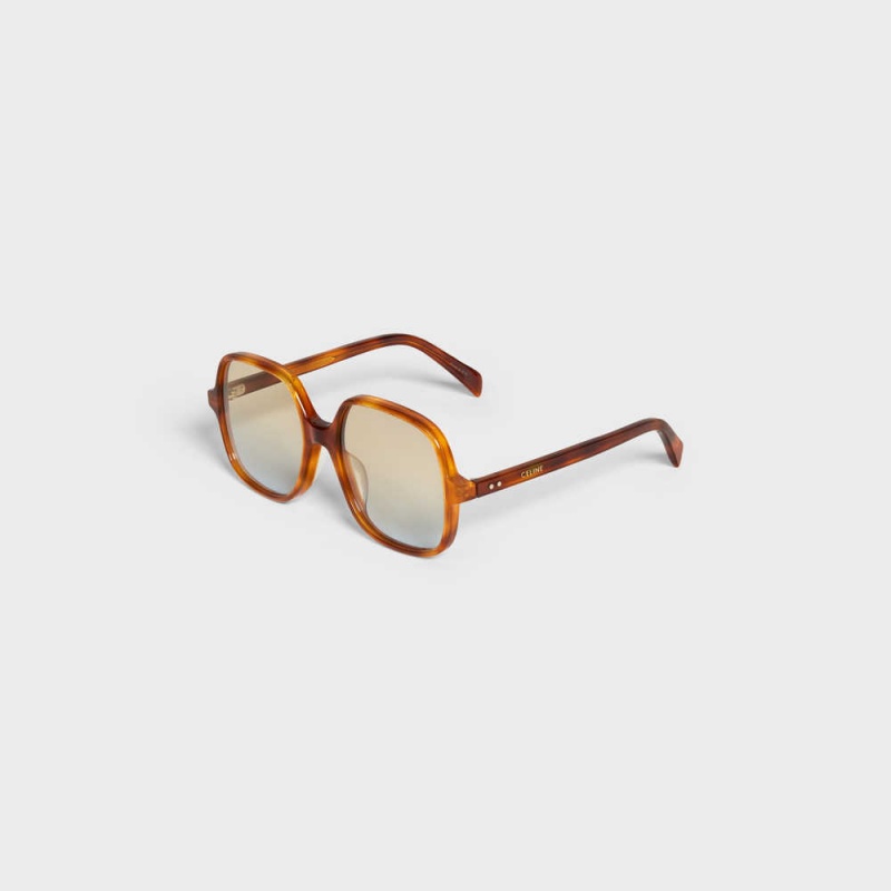 Slnecne Okuliare Celine Oversized S244 In Acetate Hnede | CL-592434