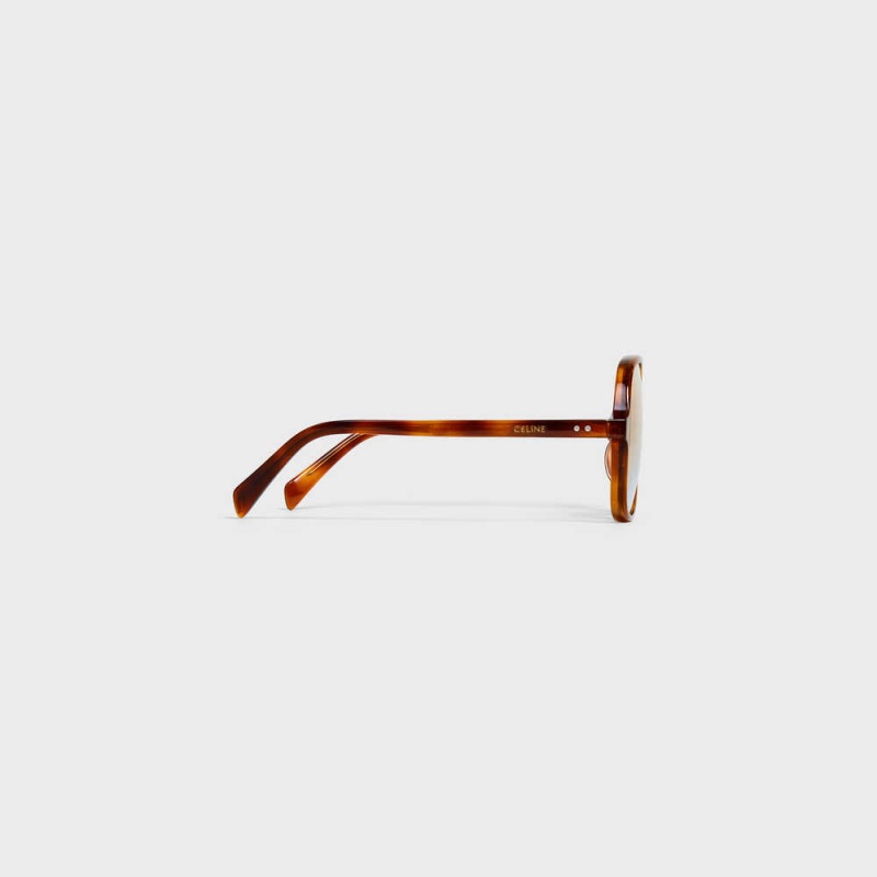 Slnecne Okuliare Celine Oversized S244 In Acetate Hnede | CL-592434