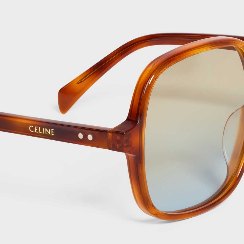 Slnecne Okuliare Celine Oversized S244 In Acetate Hnede | CL-592434