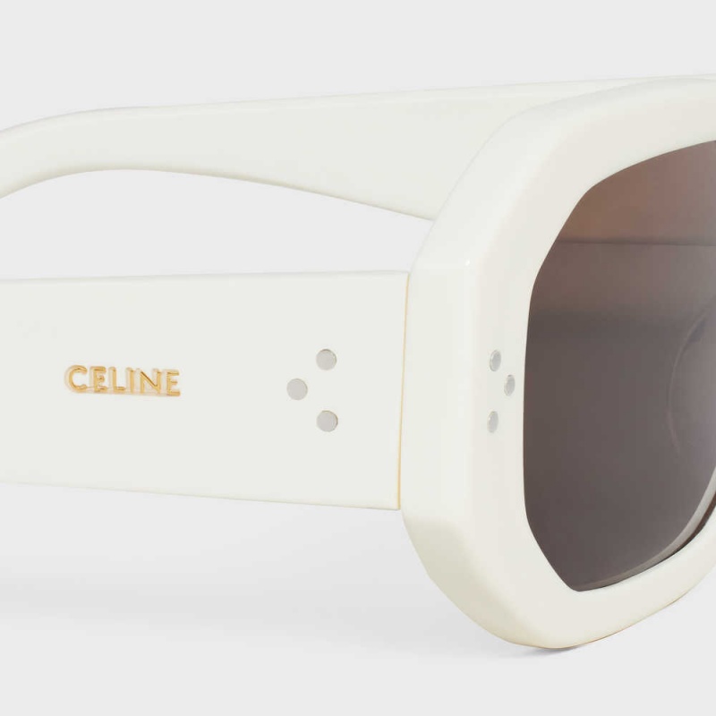 Slnecne Okuliare Celine Square S255 In Acetate Biele | CL-592404