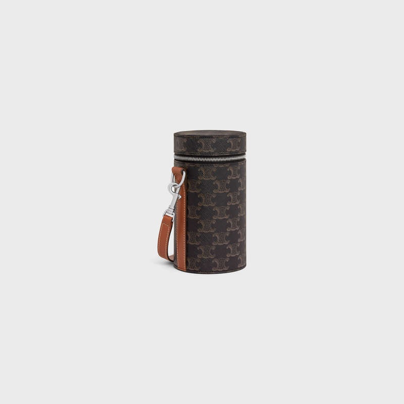 Taška Cez Rameno Celine Vertical Cylinder In Triomphe Platene And Calfskin Hnede | CL-591844