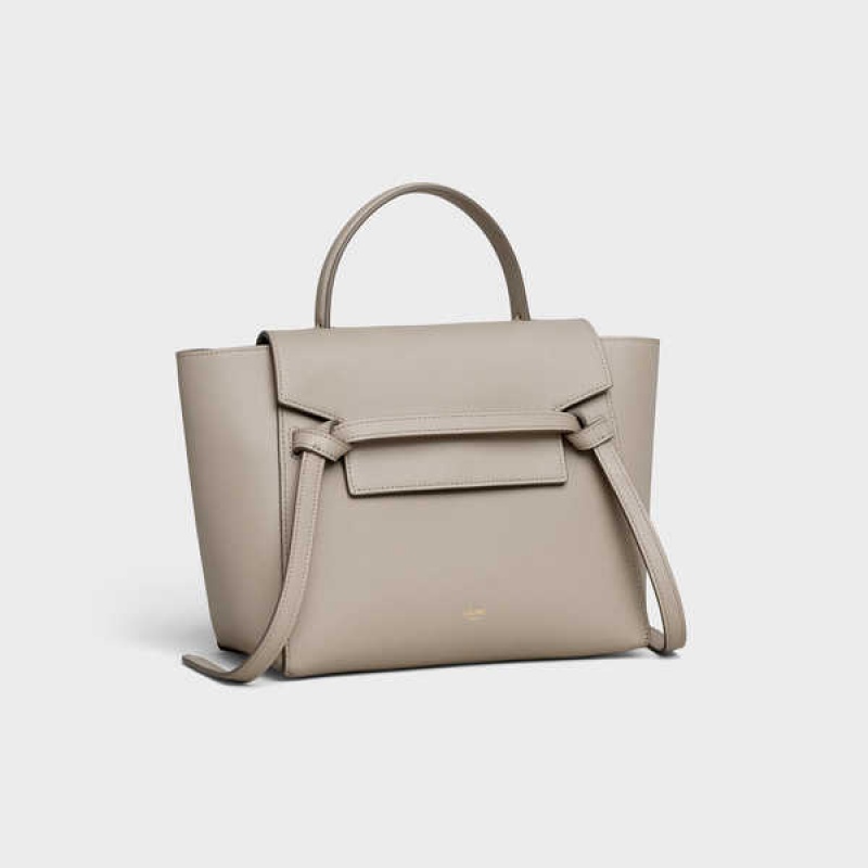 Taška Na Opasok Celine Micro In Grained Calfskin Svetlo Siva Hnede | CL-593063