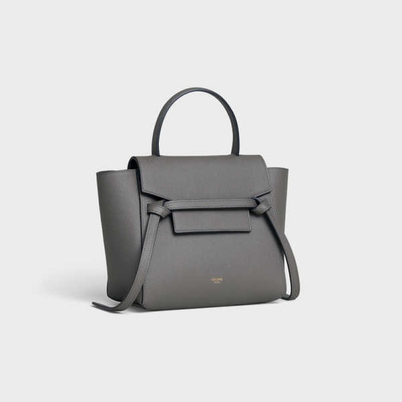 Taška Na Opasok Celine Nano In Grained Calfskin Siva | CL-593057