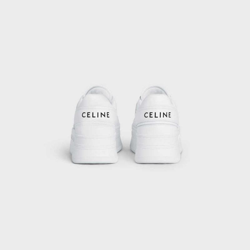 Tenisky Celine Block Sneakers With Wedge Outsole In Calfskin Biele | CL-592547