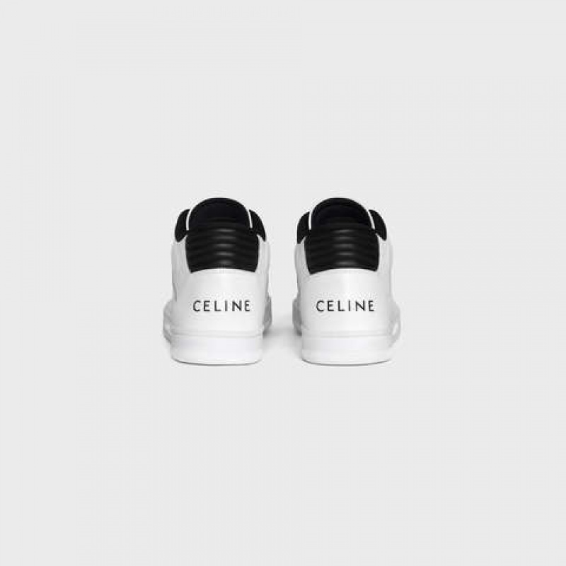 Tenisky Celine C02 Stredne With Suchý Zips In Calfskin Biele Čierne | CL-591912