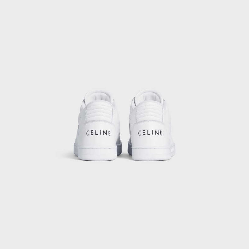 Tenisky Celine C02 Trainer Stredne With Scratch In Calfskin Biele | CL-592544