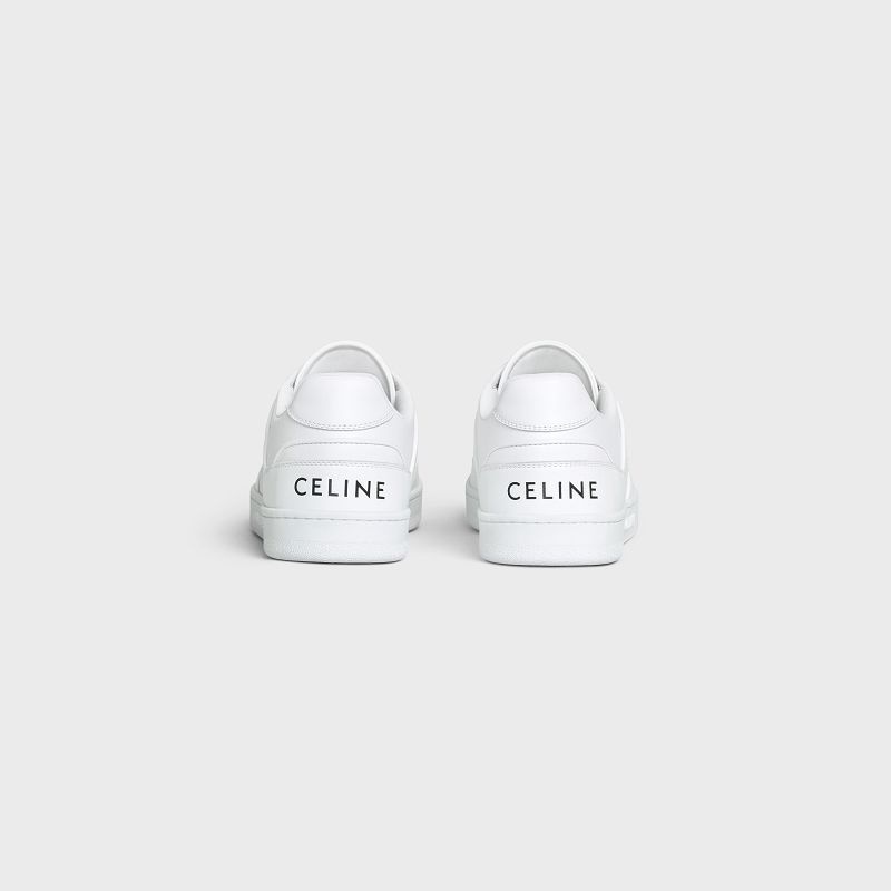 Tenisky Celine C04 Trainer Low Cipkovane-up In Calfskin Biele | CL-591906