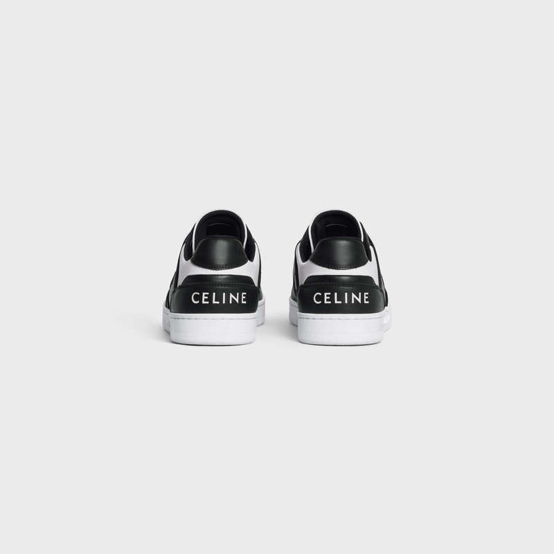 Tenisky Celine C04 Trainer Low Cipkovane-up In Calfskin Biele Čierne | CL-591904