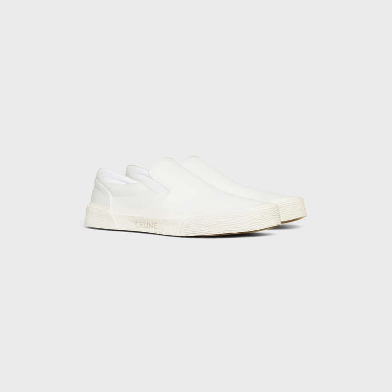 Tenisky Celine Elliot Slip-on In Platene Biele | CL-591914