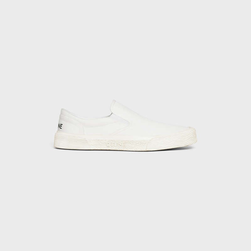 Tenisky Celine Elliot Slip-on In Platene Biele | CL-591914