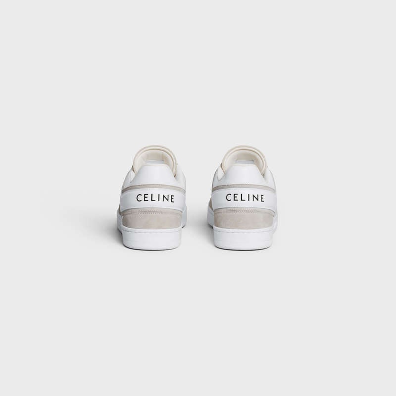 Tenisky Celine Trainer Low Cipkovane-up In Semisove Calfskin And Calfskin Svetlo Béžové Biele | CL-591902