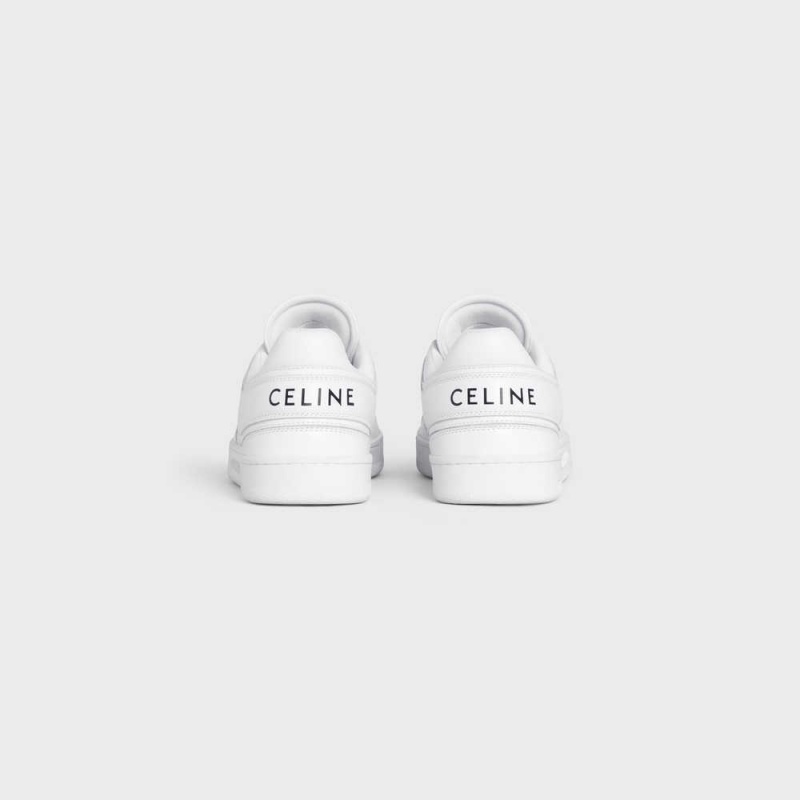 Tenisky Celine Trainer Low Cipkovane-up In Calfskin Biele | CL-592551