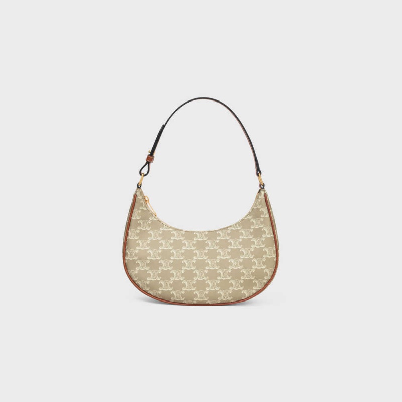 Triomphe Canvas Celine Ava Bag In And Calfskin Béžové | CL-593129