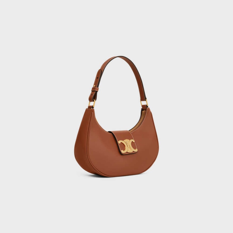 Triomphe Celine Ava Soft Bag In Smooth Calfskin Hnede | CL-593172