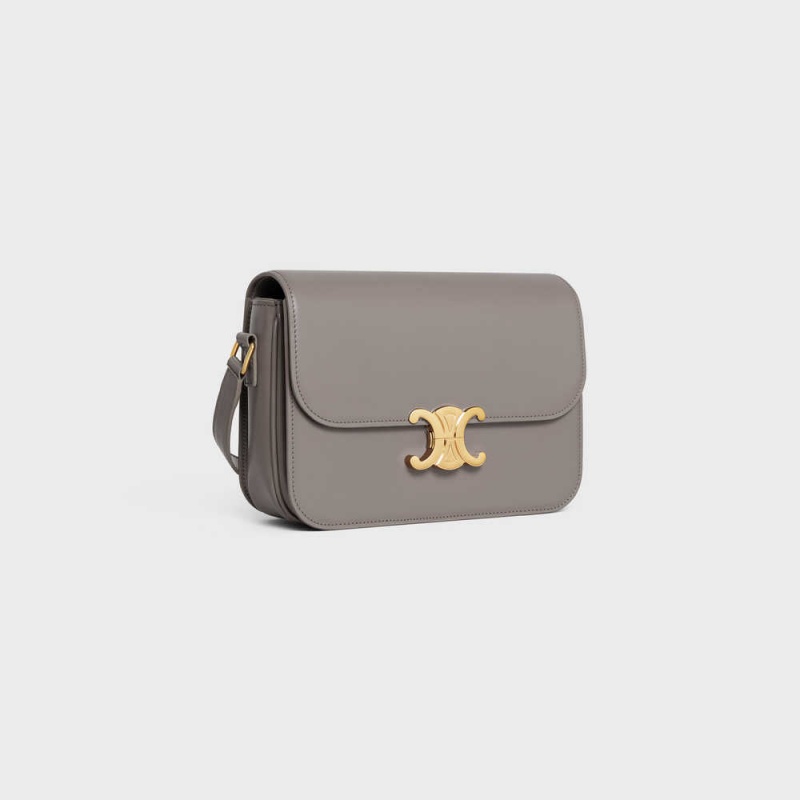 Triomphe Celine Classique Bag In Shiny Calfskin Siva | CL-593186