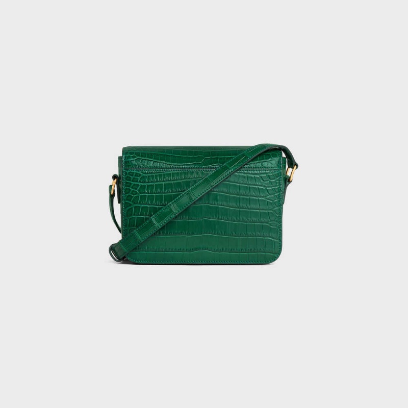 Triomphe Celine Teen Bag In Niloticus Crocodile Zelene | CL-593210