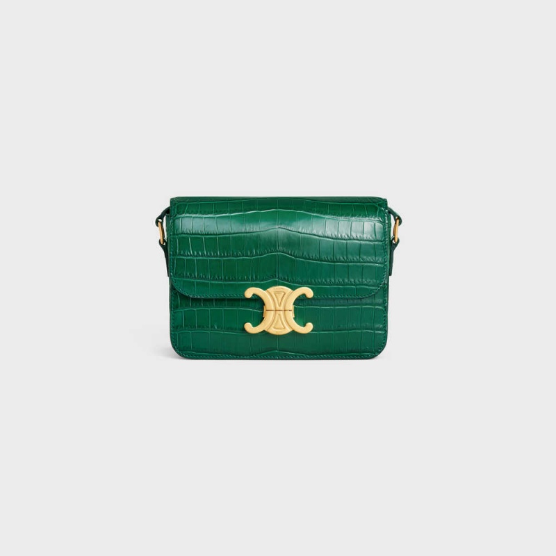 Triomphe Celine Teen Bag In Niloticus Crocodile Zelene | CL-593210