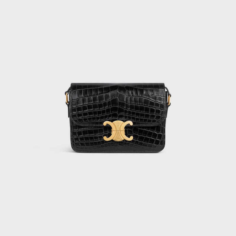 Triomphe Celine Teen Bag In Niloticus Crocodile Čierne | CL-593208