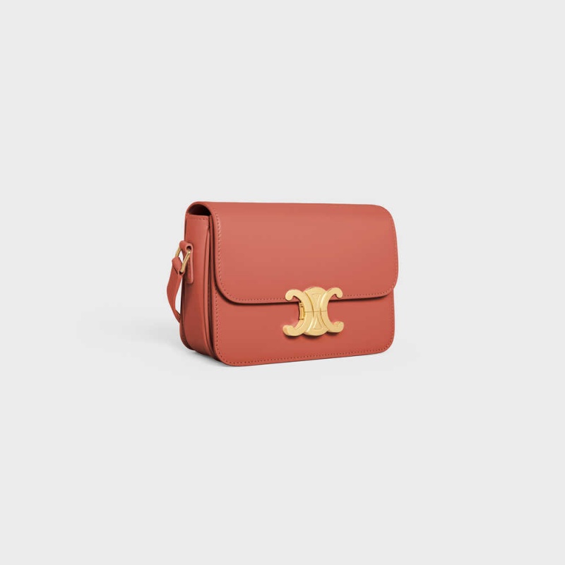 Triomphe Celine Teen Bag In Shiny Calfskin Claret | CL-593203