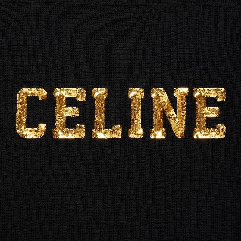 T-shirt Celine 16 Embroidered In Jersey Mesh Čierne Zlate | CL-592124