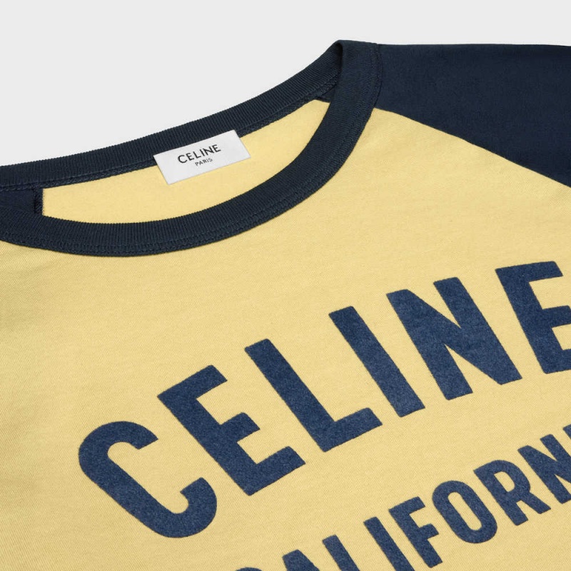 T-shirt Celine California 70 S In Bavlnene Jersey Citrón | CL-592811