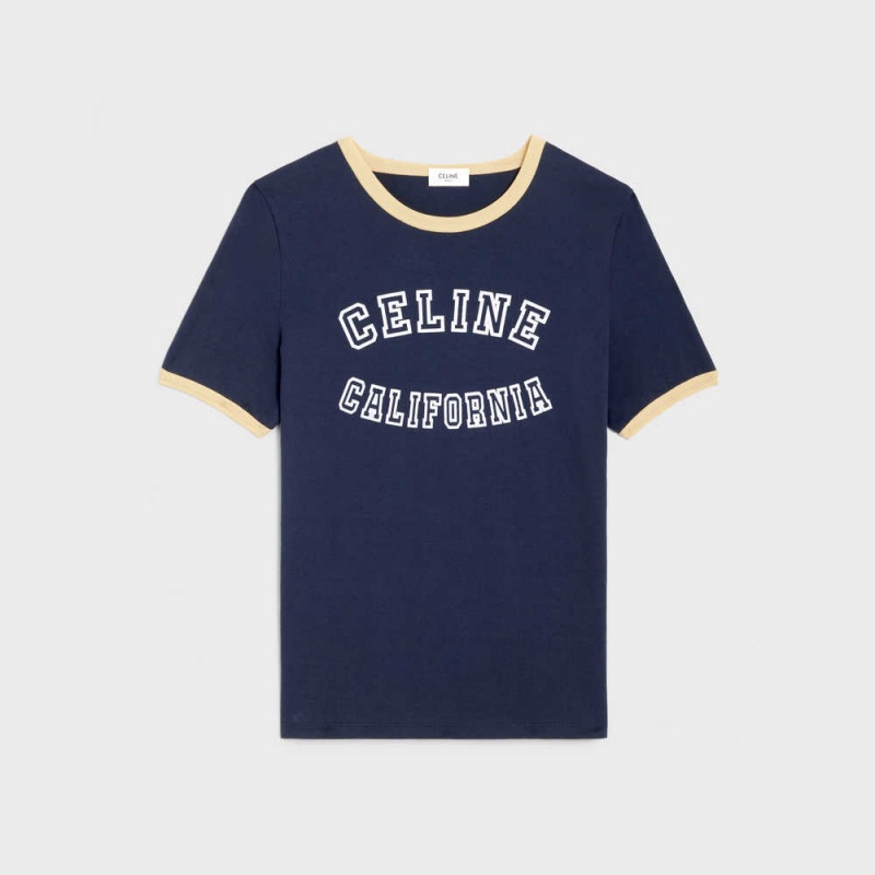 T-shirt Celine California 70 S In Bavlnene Jersey Citrón | CL-592775