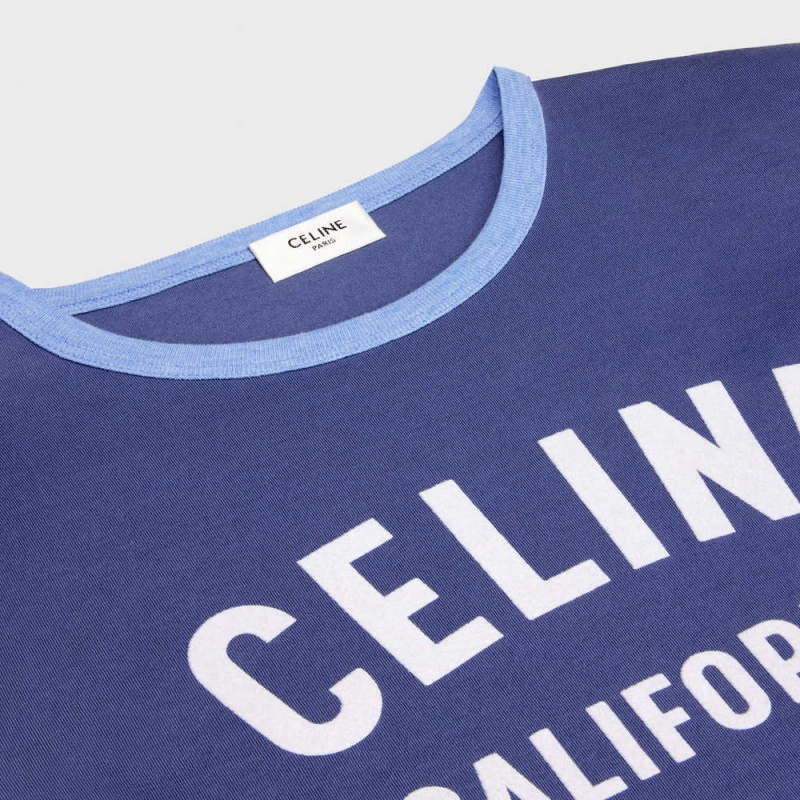 T-shirt Celine California 70 S In Bavlnene Jersey Modre Svetlo Modre | CL-592774