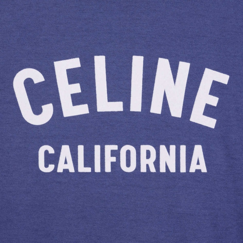 T-shirt Celine California 70 S In Bavlnene Jersey Modre Svetlo Modre | CL-592774