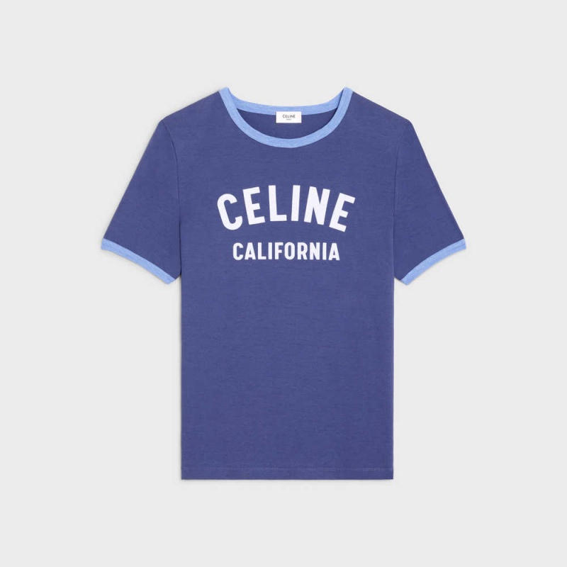 T-shirt Celine California 70 S In Bavlnene Jersey Modre Svetlo Modre | CL-592774