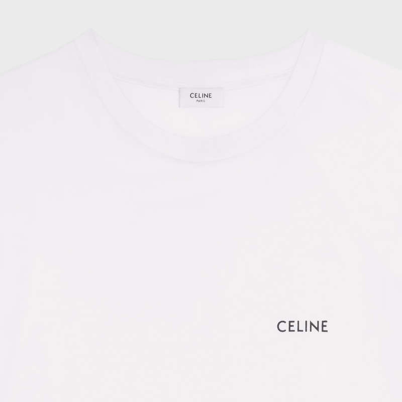 T-shirt Celine Loose In Bavlnene Jersey Biele | CL-592132