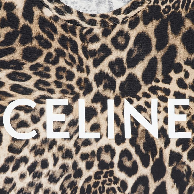 T-shirt Celine Loose In Bavlnene Jersey Leopardie | CL-592135