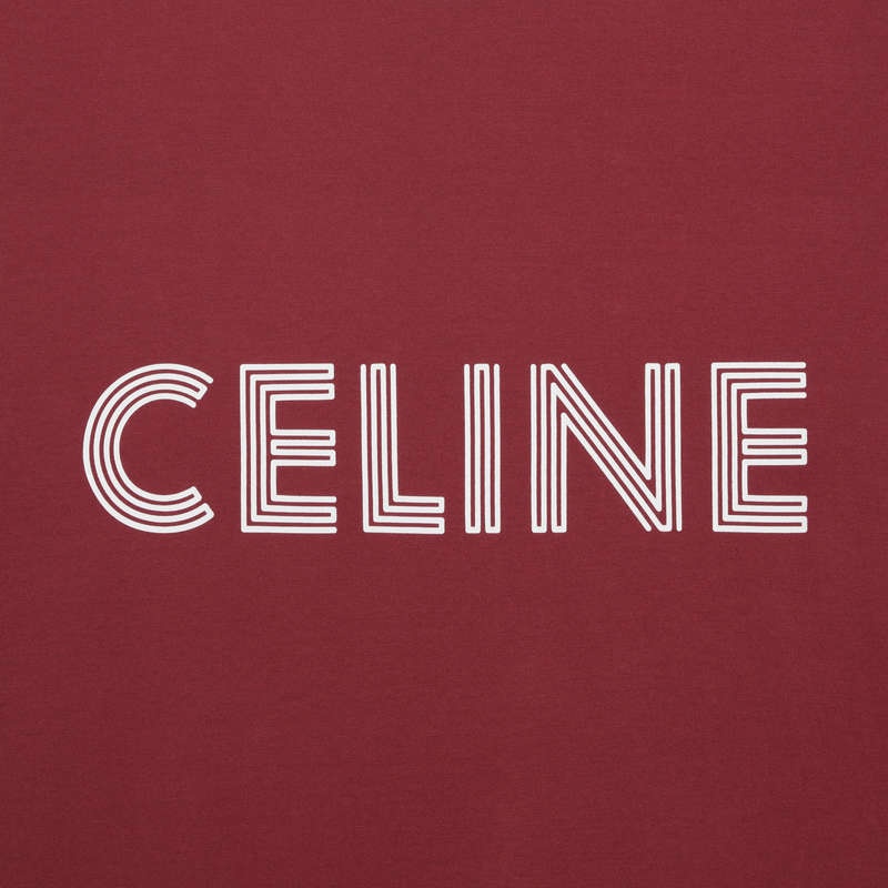 T-shirt Celine Loose In Bavlnene Jersey Červené Nachový Biele | CL-592126