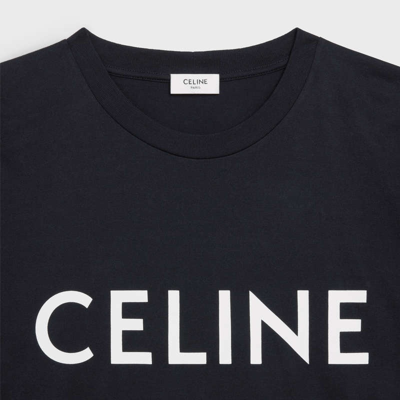 T-shirt Celine Loose In Bavlnene Jersey Čierne Biele | CL-592137