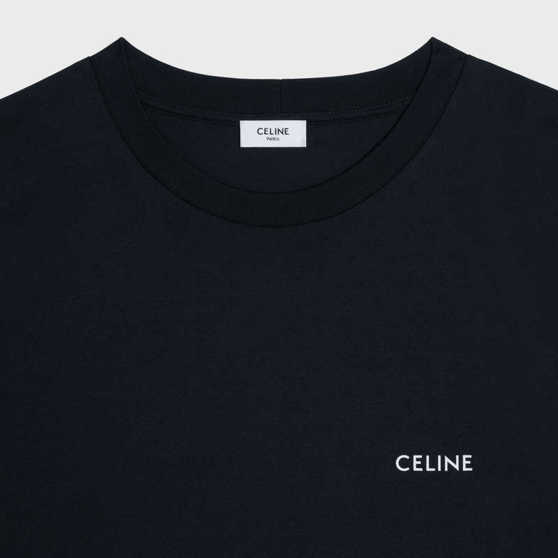 T-shirt Celine Loose In Bavlnene Jersey Čierne Biele | CL-592131