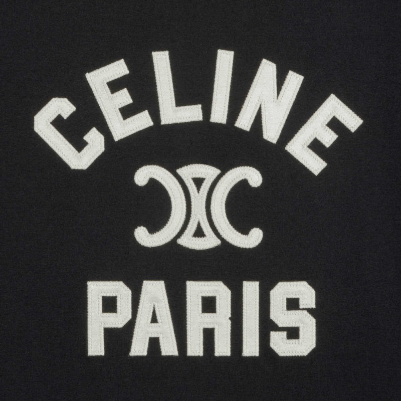 T-shirt Celine Paris Boxy In Bavlnene Jersey Čierne Biele | CL-592787