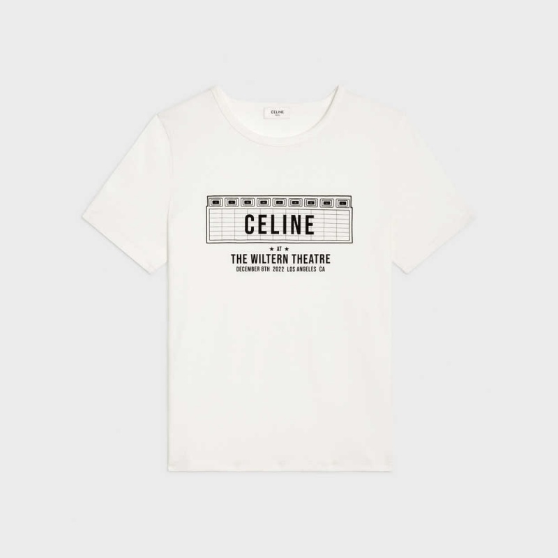 T-shirt Celine Wiltern In Bavlnene Jersey Biele Čierne | CL-592773