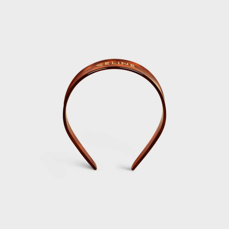 Vlasové Doplnky Celine Headband In Blond Havana Acetate And Brass With Gold Finish Zlate | CL-592337