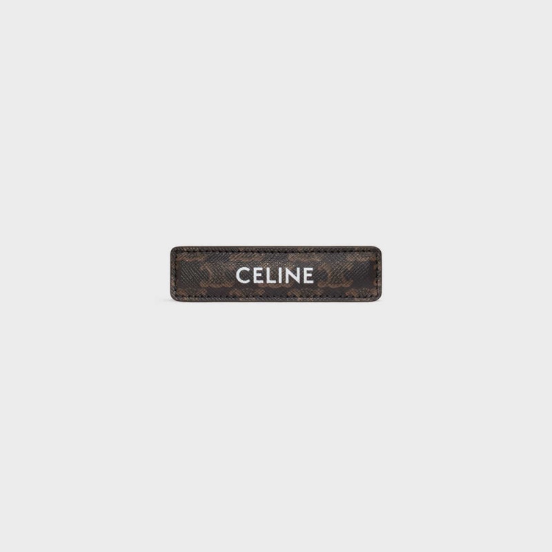 Vlasové Doplnky Celine Triomphe Platene Hair Clip In Calfskin Zlate Hnede | CL-592334